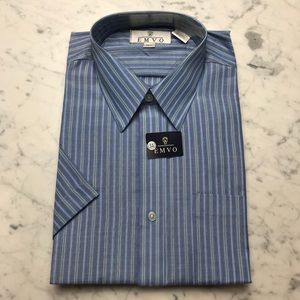NWT EMVO Striped Short Sleeve Button Down Shirt